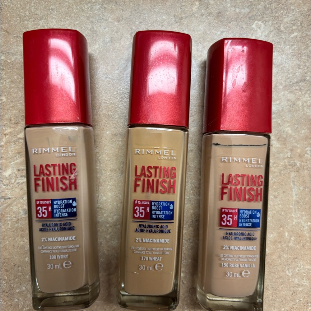 Rimmel London Lasting Finish Foundation - Ivory, Wheat, Soft Beige all for $15